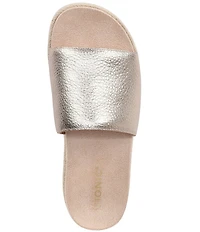 Vionic Yasmina Leather Platform Espadrille Slide Sandals