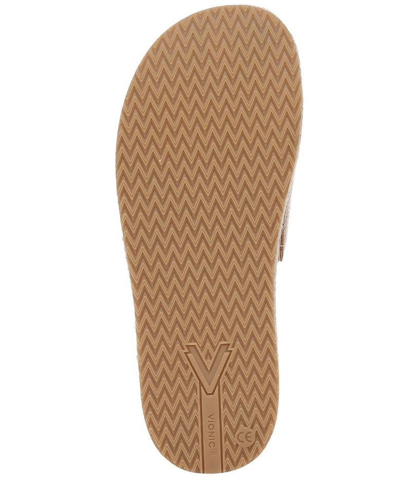 Vionic Yasmina Leather Platform Espadrille Slide Sandals