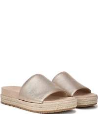 Vionic Yasmina Leather Platform Espadrille Slide Sandals
