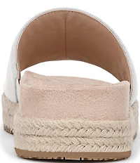 Vionic Yasmina Leather Platform Espadrille Slide Sandals