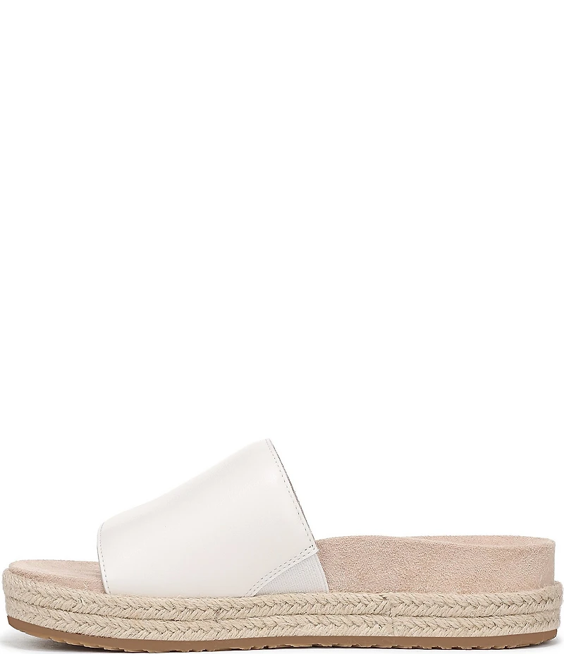 Vionic Yasmina Leather Platform Espadrille Slide Sandals