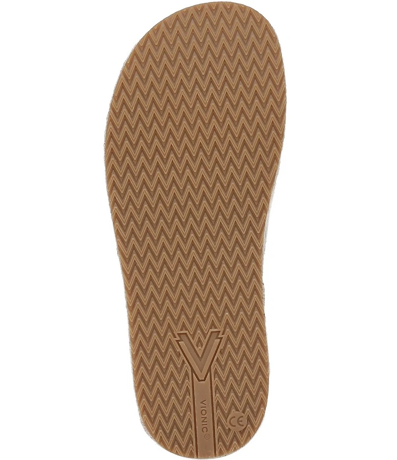 Vionic Yasmina Leather Platform Espadrille Slide Sandals