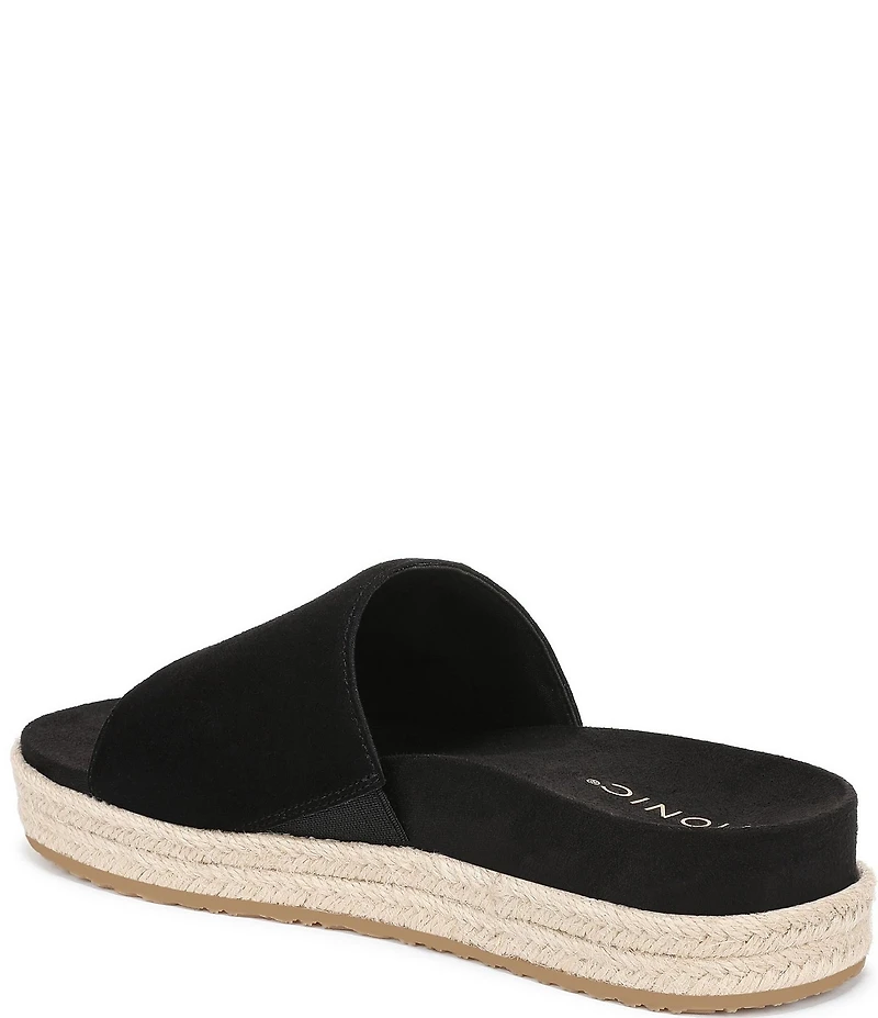Vionic Yasmina Suede Platform Espadrille Slide Sandals