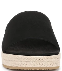 Vionic Yasmina Suede Platform Espadrille Slide Sandals