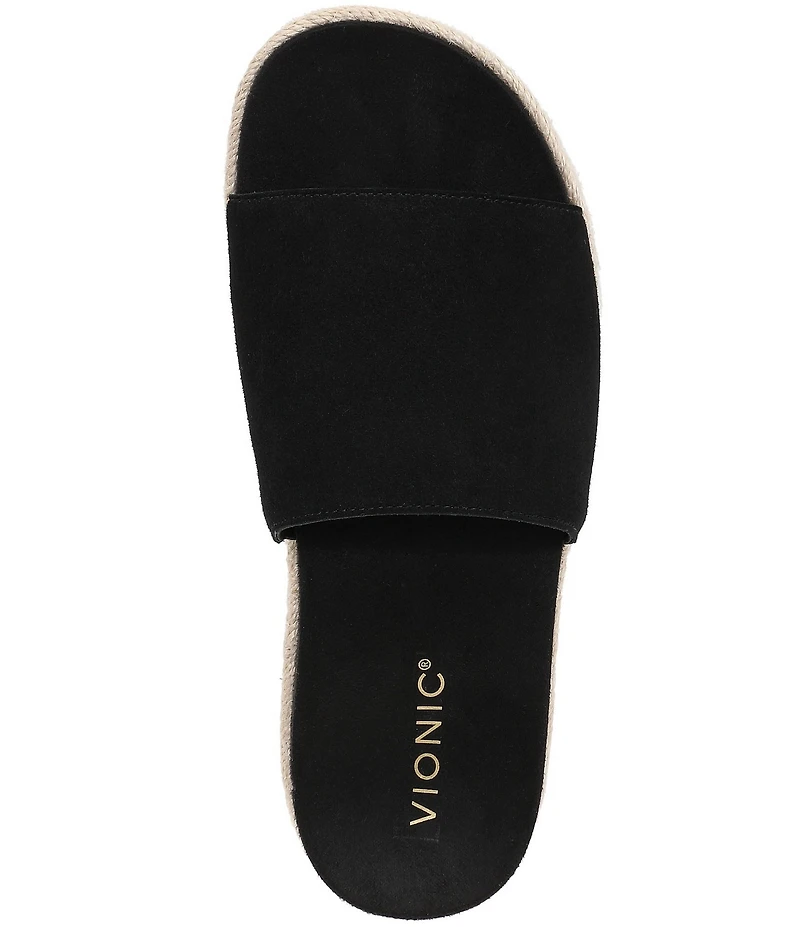 Vionic Yasmina Suede Platform Espadrille Slide Sandals