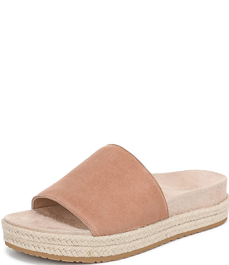Vionic Yasmina Suede Platform Espadrille Slide Sandals
