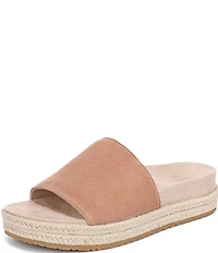 Vionic Yasmina Suede Platform Espadrille Slide Sandals