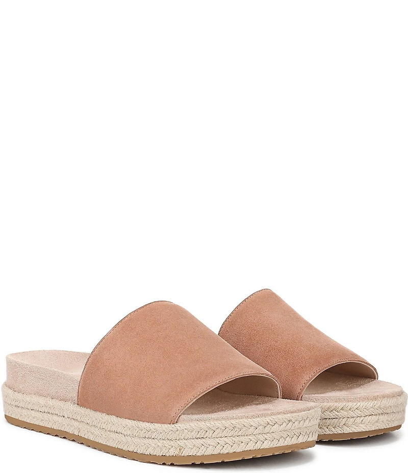 Vionic Yasmina Suede Platform Espadrille Slide Sandals
