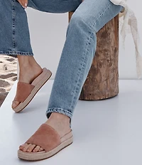 Vionic Yasmina Suede Platform Espadrille Slide Sandals