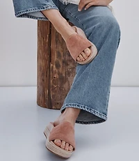 Vionic Yasmina Suede Platform Espadrille Slide Sandals