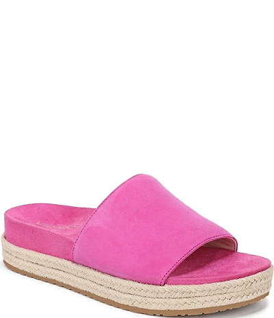 Vionic Yasmina Suede Platform Espadrille Slide Sandals