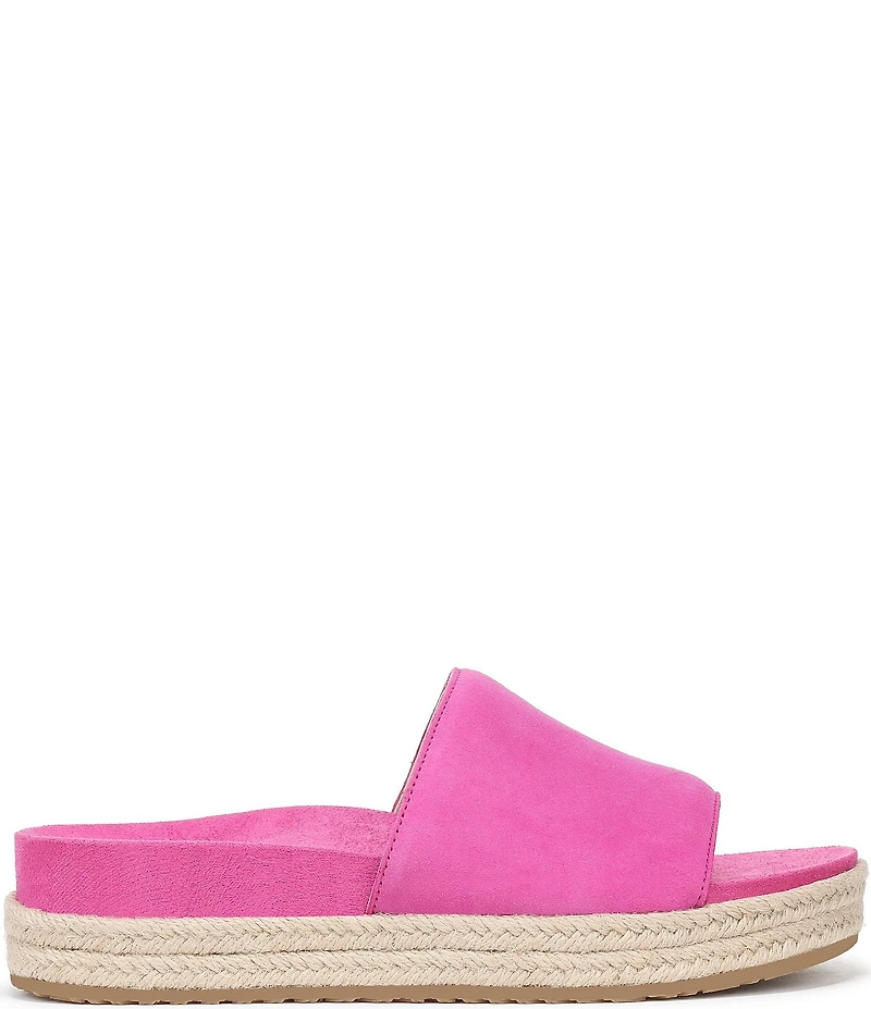 Vionic Yasmina Suede Platform Espadrille Slide Sandals