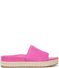 Vionic Yasmina Suede Platform Espadrille Slide Sandals