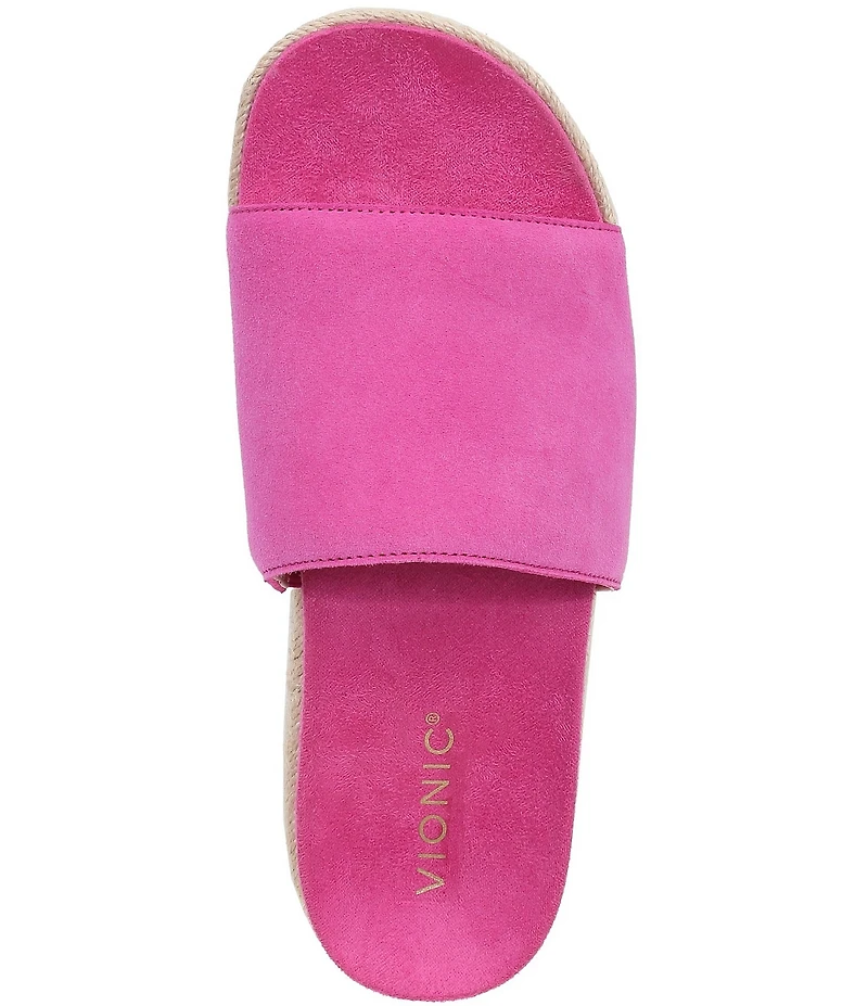 Vionic Yasmina Suede Platform Espadrille Slide Sandals