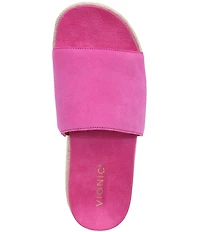 Vionic Yasmina Suede Platform Espadrille Slide Sandals