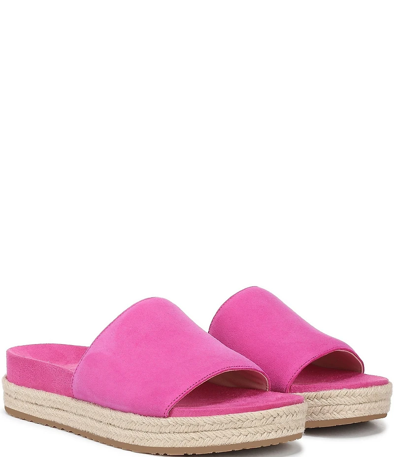 Vionic Yasmina Suede Platform Espadrille Slide Sandals