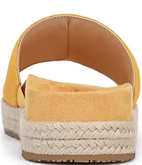 Vionic Yasmina Suede Platform Espadrille Slide Sandals