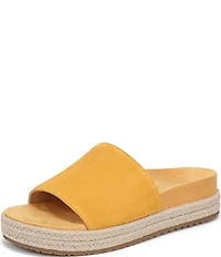 Vionic Yasmina Suede Platform Espadrille Slide Sandals