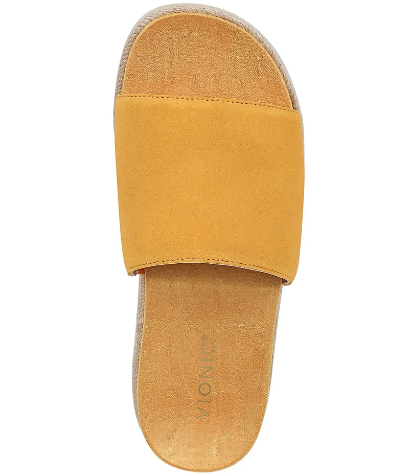 Vionic Yasmina Suede Platform Espadrille Slide Sandals