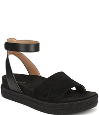 Vionic Yucca Suede Ankle Wrap Platform Espadrille Sandals