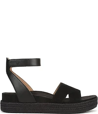 Vionic Yucca Suede Ankle Wrap Platform Espadrille Sandals