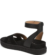 Vionic Yucca Suede Ankle Wrap Platform Espadrille Sandals