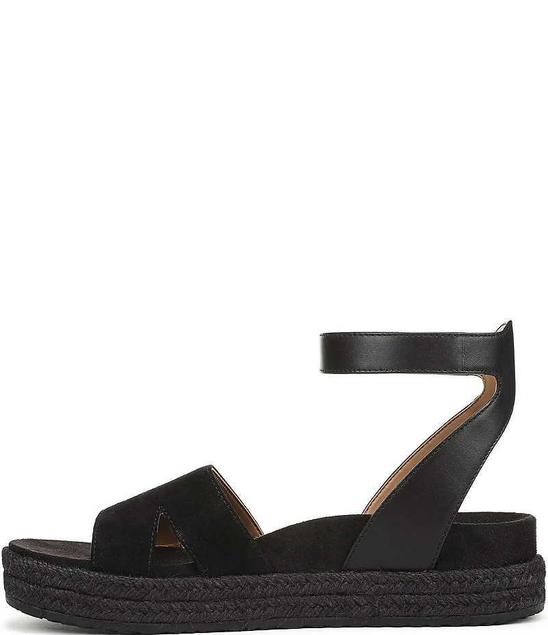Vionic Yucca Suede Ankle Wrap Platform Espadrille Sandals
