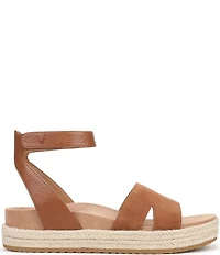 Vionic Yucca Suede Ankle Wrap Platform Espadrille Sandals