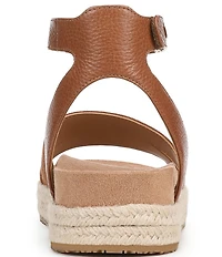 Vionic Yucca Suede Ankle Wrap Platform Espadrille Sandals