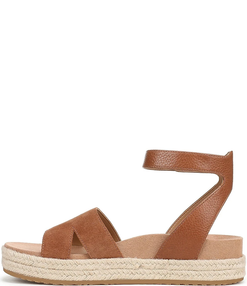 Vionic Yucca Suede Ankle Wrap Platform Espadrille Sandals