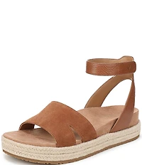 Vionic Yucca Suede Ankle Wrap Platform Espadrille Sandals