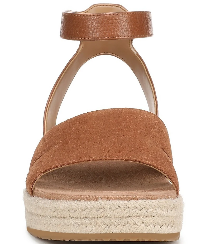 Vionic Yucca Suede Ankle Wrap Platform Espadrille Sandals