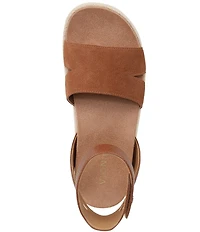 Vionic Yucca Suede Ankle Wrap Platform Espadrille Sandals