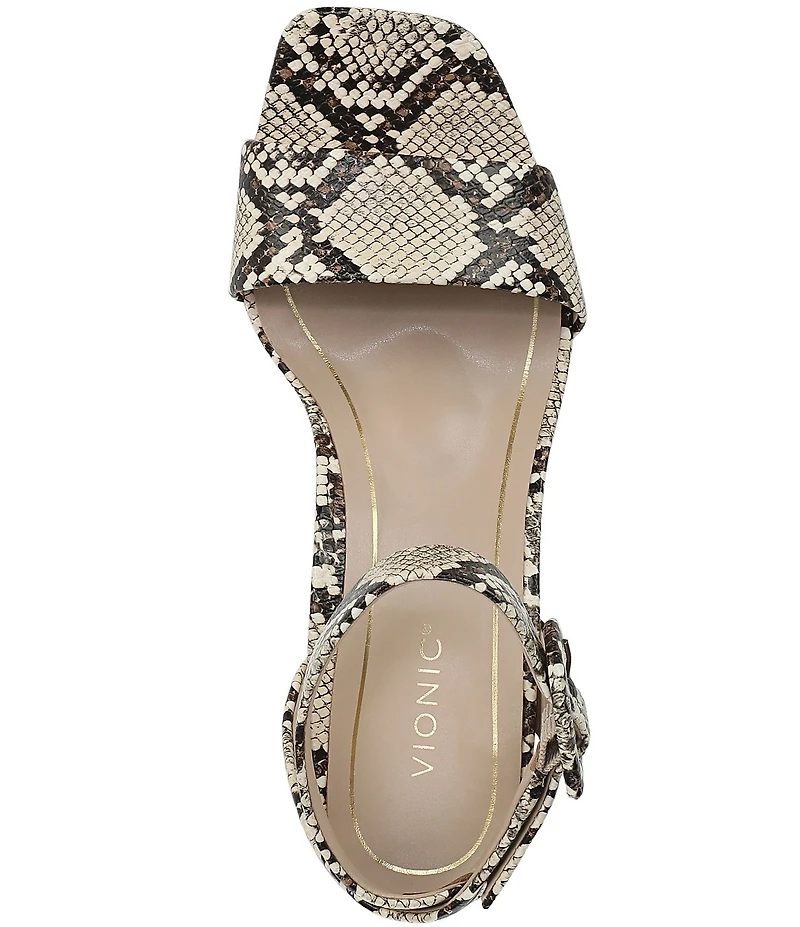 Vionic Zinfandel Embossed Snake Leather Dress Sandals