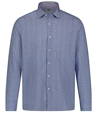 Visconti Big & Tall Check Print Stretch Long Sleeve Woven Shirt