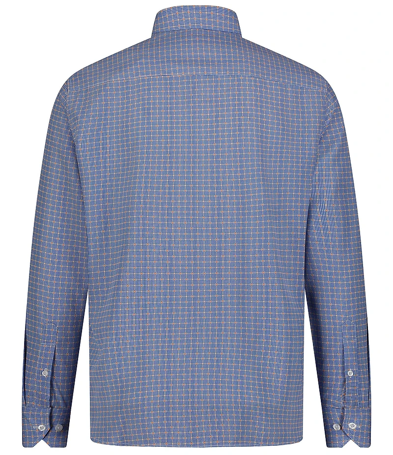 Visconti Big & Tall Check Print Stretch Long Sleeve Woven Shirt