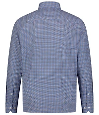 Visconti Big & Tall Check Print Stretch Long Sleeve Woven Shirt