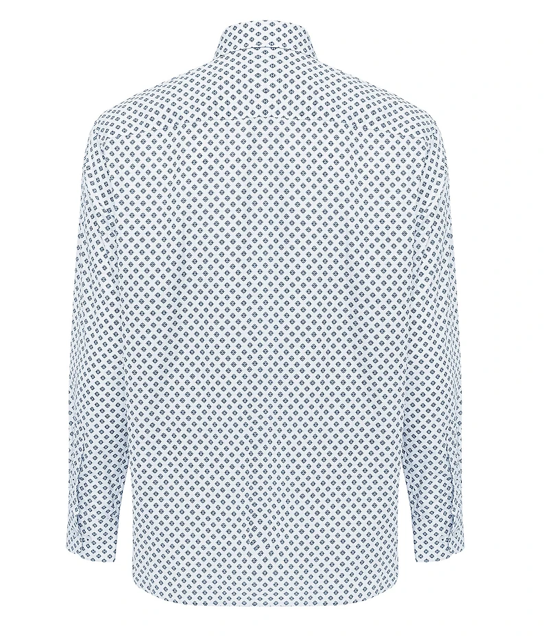 Visconti Big & Tall Diamond Print Stretch Long Sleeve Woven Shirt