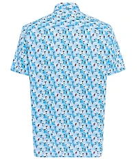 Visconti Big & Tall Drinks Print Stretch Short Sleeve Woven Shirt