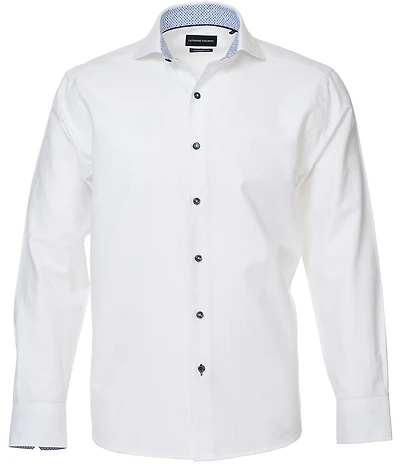 Visconti Big & Tall Herringbone Long Sleeve Woven Shirt