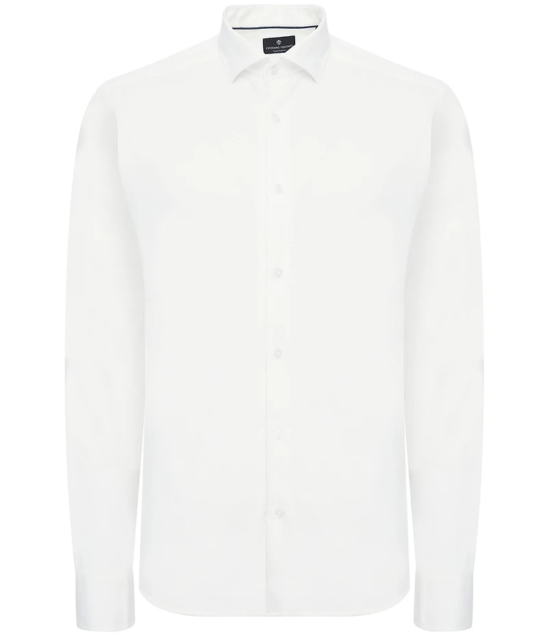 Visconti Big & Tall Melange Knit Long Sleeve Woven Shirt