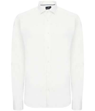 Visconti Big & Tall Melange Knit Long Sleeve Woven Shirt