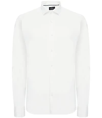 Visconti Big & Tall Melange Knit Long Sleeve Woven Shirt