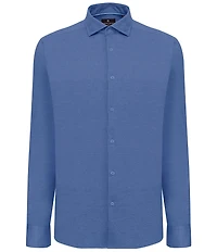 Visconti Big & Tall Melange Knit Long Sleeve Woven Shirt