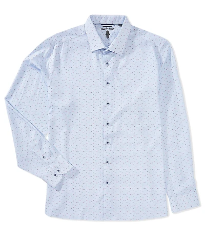 Visconti Big & Tall Multi Dot Print Stretch Long Sleeve Woven Shirt