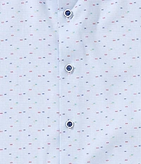 Visconti Big & Tall Multi Dot Print Stretch Long Sleeve Woven Shirt