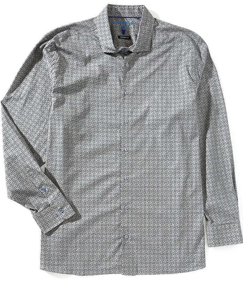 Visconti Big & Tall Multi Geo Print Long Sleeve Woven Shirt