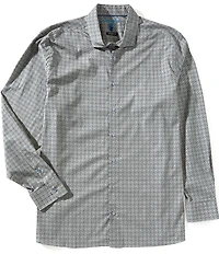 Visconti Big & Tall Multi Geo Print Long Sleeve Woven Shirt