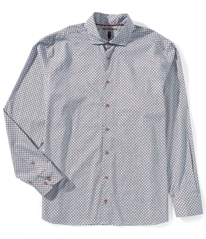 Visconti Big & Tall Multi Geo Print Long Sleeve Woven Shirt