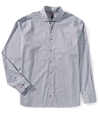 Visconti Big & Tall Multi Geo Print Long Sleeve Woven Shirt